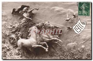 Old Postcard Fantasy Flowers Year 1911 Female Horse