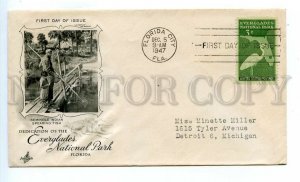 499035 USA 1947 year FDC Seminole indian spearing fish Everglades national park