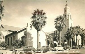 Autos Phoenix Arizona Presbyterian Church 1940s RPPC Photo Postcard 4899