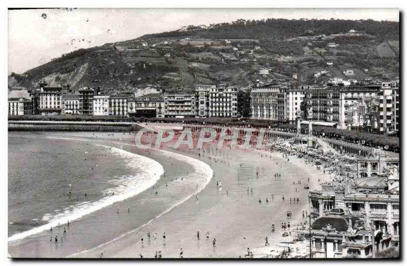 Postcard Modern San Sebastian Playa de La Concha