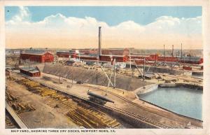 ship yard and dry docks newport news  virginia L4621 antique postcard