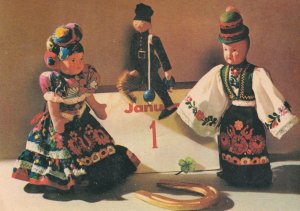 Happy New Year Hungary Old Toy Dolls 1960s Postcard