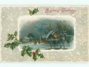 Divided-Back CHRISTMAS SCENE Great Postcard W9005