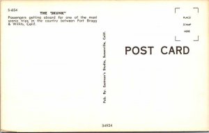 Postcard TRAIN SCENE Between Fort Bragg & Willits California CA AO1649