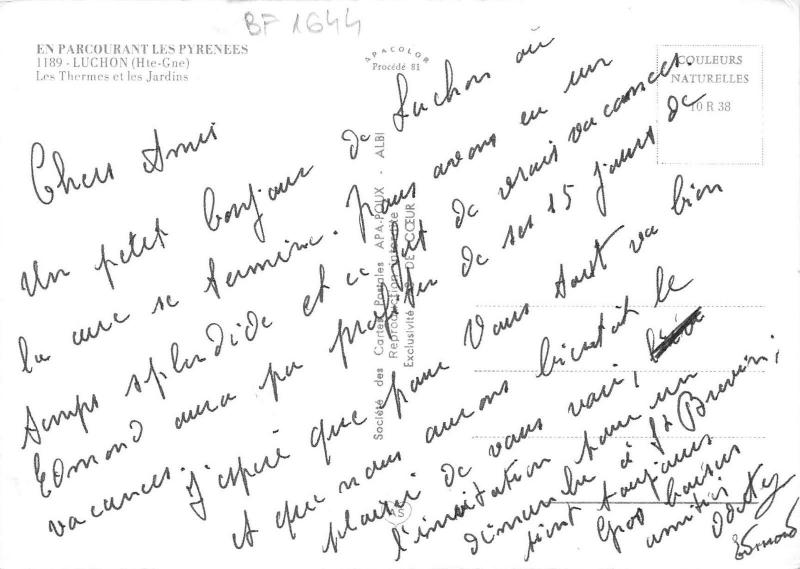 BF1644 luchon les thermes et les jardins   France
