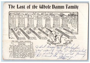 1907 Death Whole Dam Family Obituary Humor Waterbury Connecticut CT Postcard