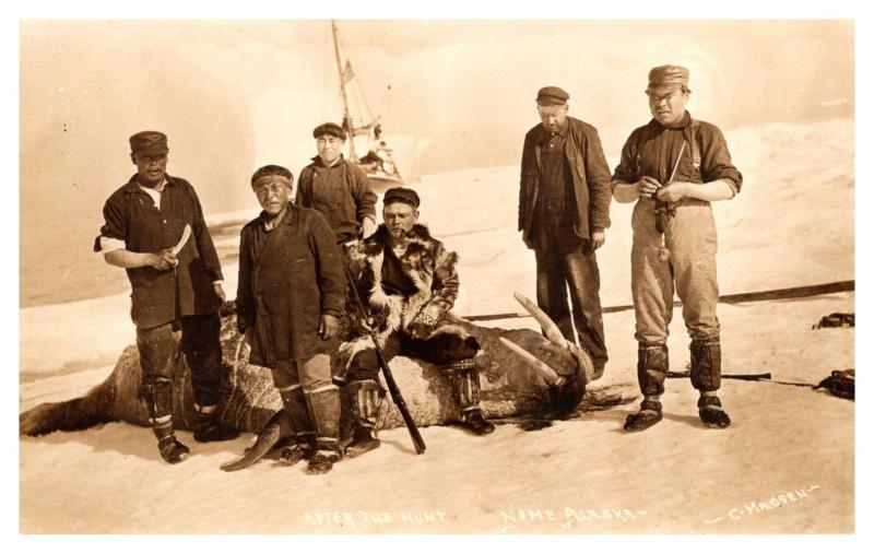 Alaska  Nome , After The Walrus Hunt, Hunter, Skinners, Sailing Bark ,  RPC