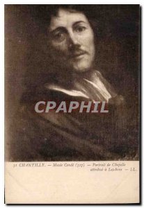 Old Postcard Chantilly Musee Conde Chapel portrait attributed to Lefebvre