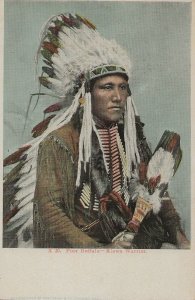 H-045  - A Western Indian Chief UDB Real Color Picture Postcard