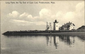 Provincetown Mass MA Cape Cod Long Point Lighthouse c1910 Vintage Postcard