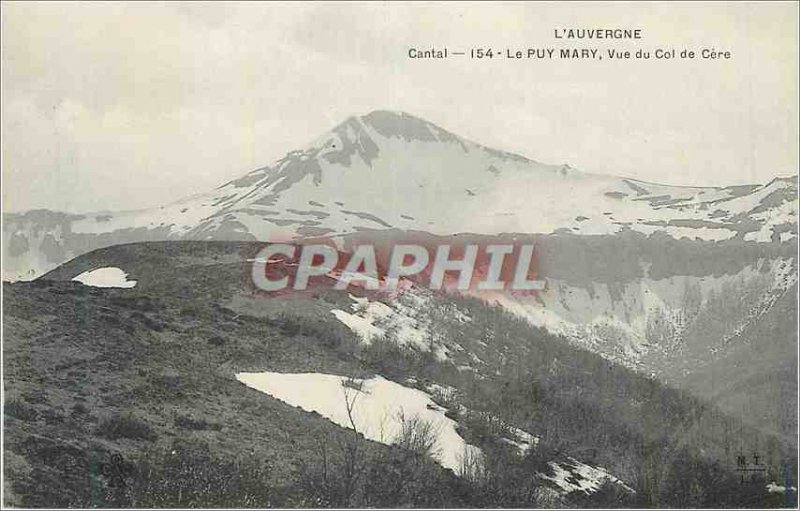 Old Postcard Auvergne Cantal Puy Mary View Col de Cere