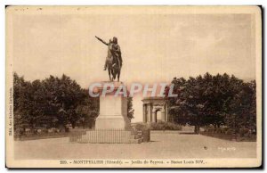 Montpellier Old Postcard Garden of Peyrou Statue of Louis XIV