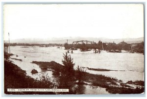 c1910 Higgins Ave. Bridge During Flood Missoula Montana Vintage Antique Postcard