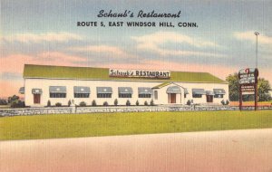 East Windsor Hill Connecticut Schaub's Restaurant Vintage Postcard AA23302