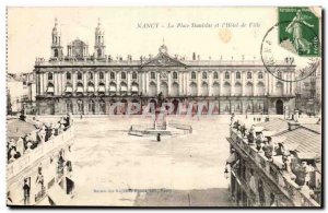 Nancy - Place Stanislas and L & # 39Hotel City - Old Postcard