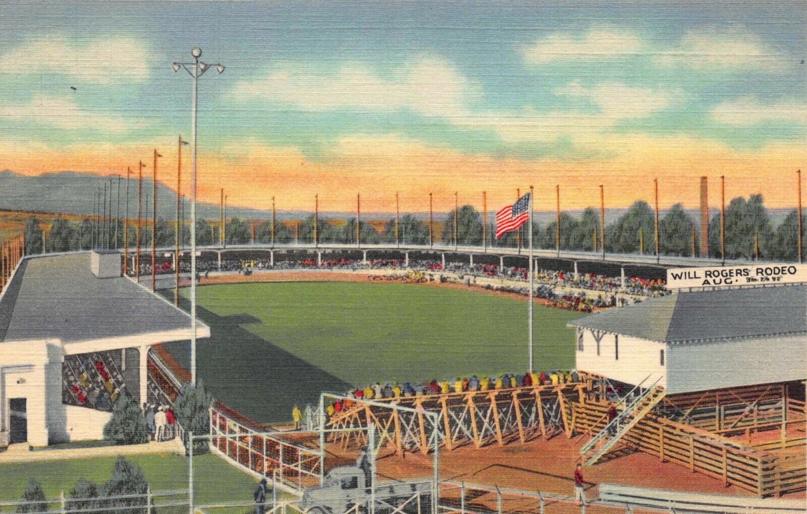 Postcard Spencer Penrose Stadium & Colorado Springs Rodeo Broadmoor