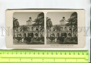 481294 Spain Seville Western facade of the town hall Vintage STEREO PHOTO