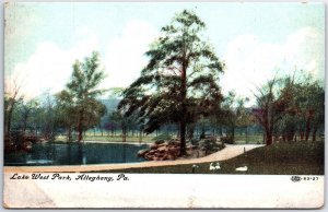 VINTAGE POSTCARD LAKE WEST PARK LOCATED IN THE TOWN OF ALLEGHENY PENNA 1905-10