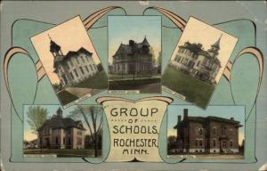 Rochester MN Schools  Multi View c1910 Postcard