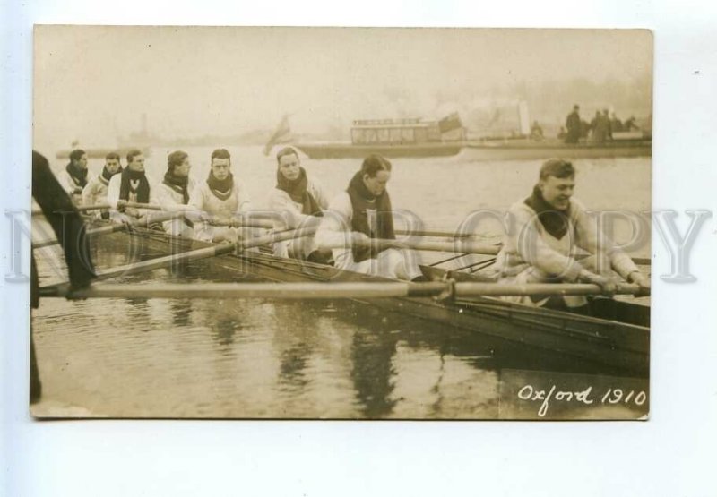521932 1910 year UK Oxford sport rowing Vintage photo postcard