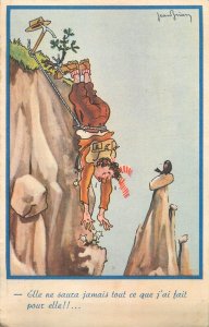 Humor comic climber caricature alpinism artist Jean Brian, France