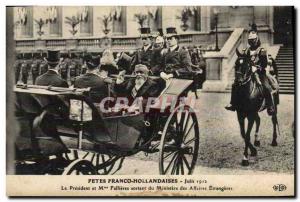 Old Postcard Fetes Franco Dutch Fallieres June 1912 Ministry of Foreign Affairs