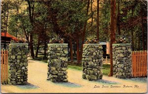 Lake Grove Entrance, Auburn ME c1909 Vintage Postcard S73