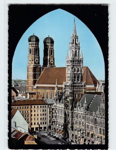 Postcard City Hall and Cathedral, Munich, Germany