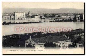 Old Postcard Tarascon Vue Generale And The Suspension Bridge