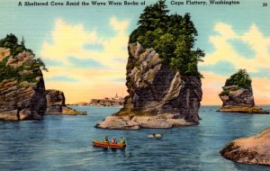 Cape Flattery, Washington - Sheltered Cove amid the wave worn rocks - in 1940s