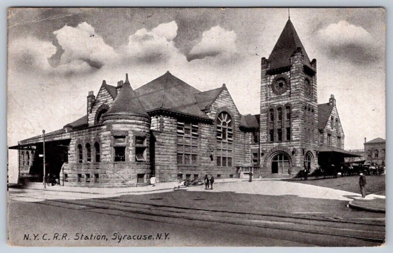 Train Station, Depot, Syracuse New York, Antique 1908 Postcard, Local Publisher