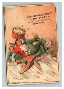 Vintage 1840's Trade Card - Lewis Brothers & Kennedy Dry Goods New York City NY