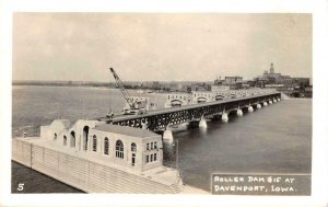 RPPC Roller Dam #15 Davenport, Iowa Scott County c1930s Vintage Photo Postcard