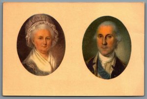 Postcard Mount Vernon Miniature Portraits of George and Martha Washington Museum