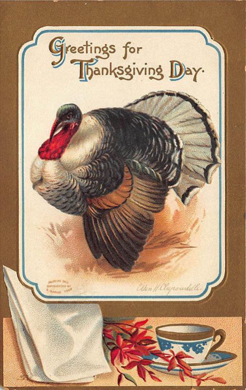 Greetings For Thanksgiving Day Artist Ellen Clapsaddle Postcard