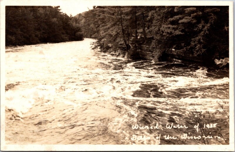 Real Photo Postcard Wicked Water of 1935 Dells of the Wisconsin