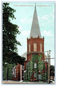 1910 Trinity Methodist Church Exterior Poughkeepsie New York NY Posted Postcard