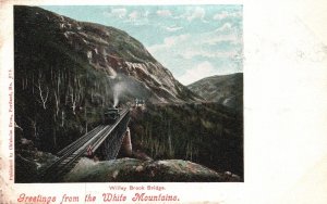 Vintage Postcard Willey Brook Bridge White Mountains New Hampshire NH Greetings