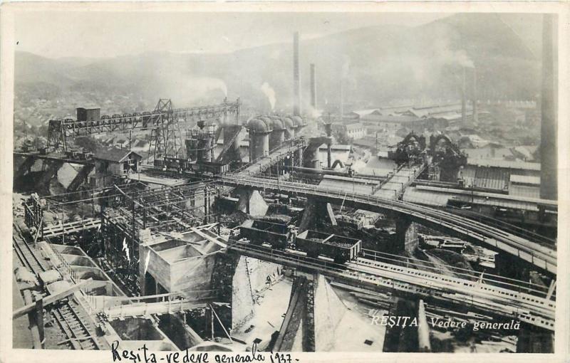 ROMANIA mining industry Resita 1930s factory general view photo postcard