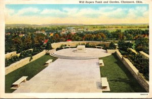 Oklahoma Claremore Will Rogers Tomb and Garden Curteich