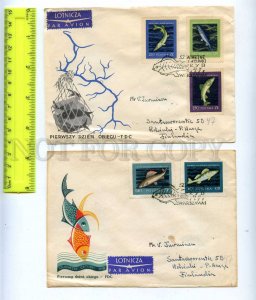 201625 POLAND 1958 year Fish set on two real posted FD covers