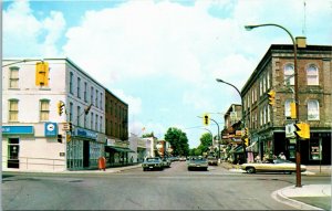 Postcard ON Campbellford Front Street Bank of Montreal Drug Store 1970s K61
