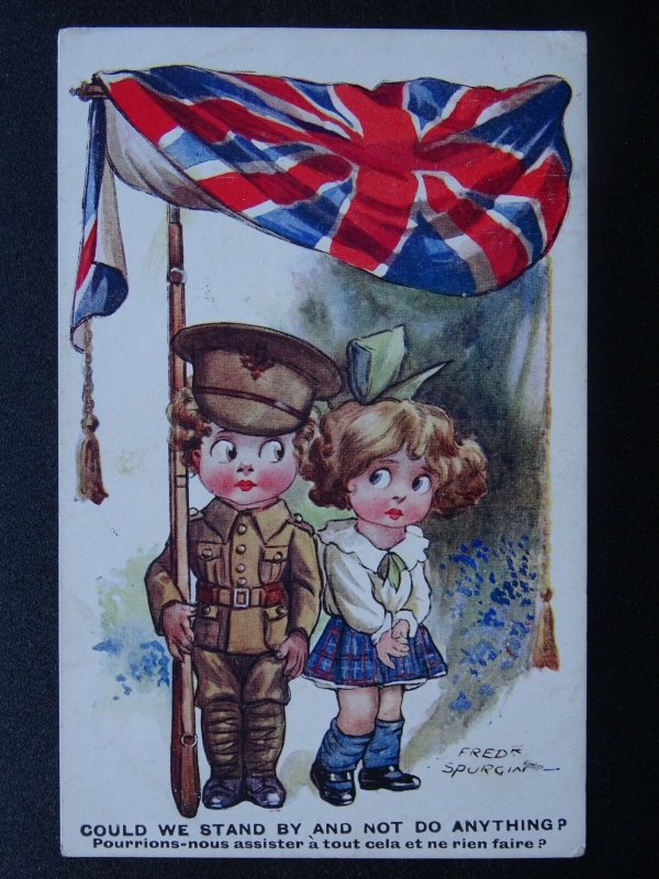 WW1 Comrade Serie COULDN'T STAND BY & NOT DO ANYTHING Fred Spurgin 1915 Postcard