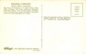 Battle Creek Michigan 1965 Postcard Kellogg Company Factory Cereal Maker