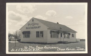 RPPC CEDAR RAPIDS IOWA THE IYYL SPEAR RESTAURANT REAL PHOTO POSTCARD