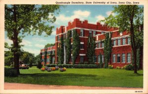 Iowa Iowa City Quadrangle Dormitory State University Of Iowa 1950 Curteich