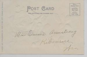 Oconto Falls Wisconsin rose attached envelope glittered antique pc Z19246