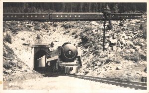 RPPC Spiral Tunnel St. Croix River Railroad Trains 1947 Haney, BC Vintage Photo