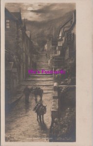 Devon Postcard - Donkeys on Clovelly High Street    HM245