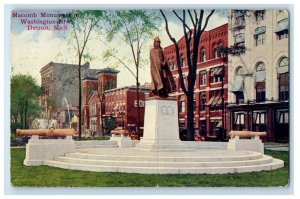 1910 Macomb Monument Washington Boulevard Detroit Michigan MI Vintage Postcard 